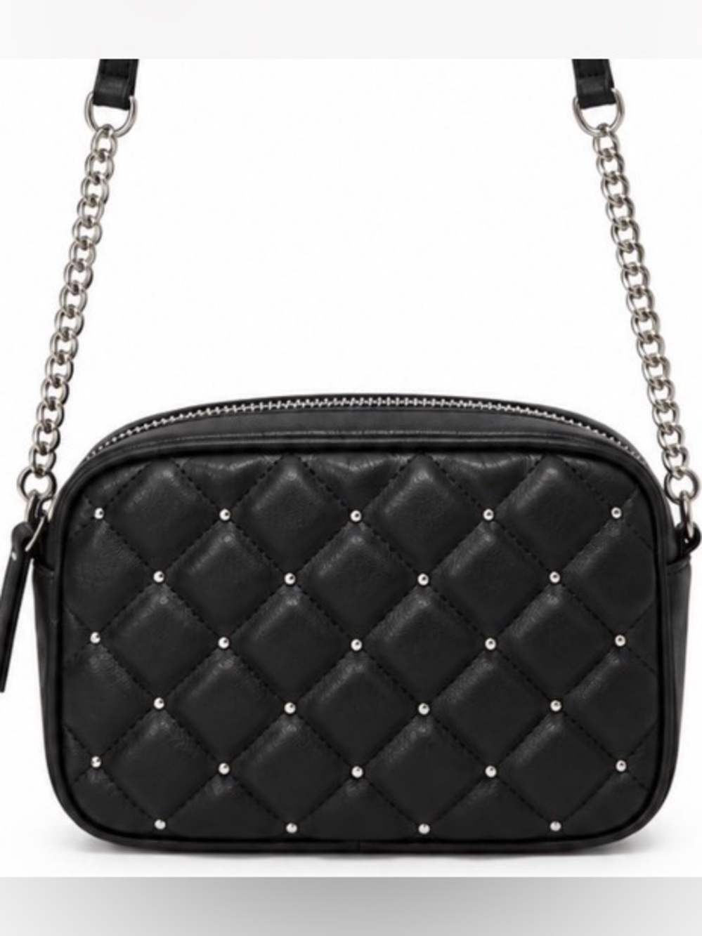 NWT Rebecca Minkoff Black Quilted Stud Crossbody